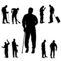 Vector silhouette of people. Royalty Free Stock Photo