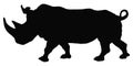 Vector silhouette of a rhinoceros.