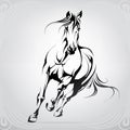 Vector silhouette of a running horse. vector illustration Royalty Free Stock Photo