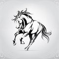 Vector silhouette of a running horse. vector illustration Royalty Free Stock Photo