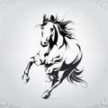 Vector silhouette of a running horse. vector illustration Royalty Free Stock Photo