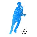 Vector silhouette of running soccer player Royalty Free Stock Photo