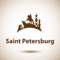 Vector silhouette of Saint Petersburg, Russia.