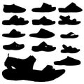 Vector silhouette of sandals.