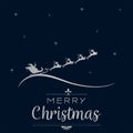 Vector silhouette of the sleigh with Santa Claus and reindeers. Flying deers, magic sleigh with gifts. Christmas symbol Royalty Free Stock Photo