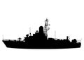 Silhouette of small rocket ship. Vector EPS10.