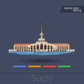 Vector silhouette of Sochi Russia.