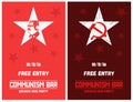 Vector silhouette of the Soviet dictator. Vector communist style flyer templates for cafe, bar or party.