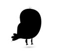 Vector Silhouette standing European Robin Stock Silhouettes Royalty Free Stock Photo