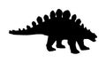 Vector silhouette of a stegosaurus dinosaurs illustration.