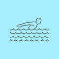 Vector silhouette of swimmer