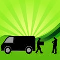 Vector silhouette of the transport service. Royalty Free Stock Photo