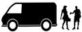 Vector silhouette of the transport service. Royalty Free Stock Photo