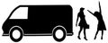Vector silhouette of the transport service. Royalty Free Stock Photo
