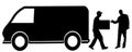 Vector silhouette of the transport service. Royalty Free Stock Photo