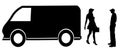 Vector silhouette of the transport service. Royalty Free Stock Photo