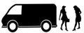Vector silhouette of the transport service. Royalty Free Stock Photo
