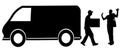 Vector silhouette of the transport service. Royalty Free Stock Photo