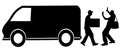 Vector silhouette of the transport service. Royalty Free Stock Photo