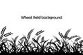 Vector silhouette of wheat. Silhouette. Wheat in the field. Royalty Free Stock Photo