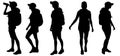 Vector silhouette of woman.