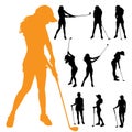 Vector silhouette of a woman.