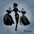 Vector silhouette of women