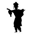 Simple Vector Silhouette of Young Girl Traditional West Java, Sunda Indonesia