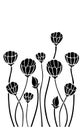 Vector silhouettes of abstract vintage flowers Royalty Free Stock Photo