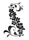 Vector silhouettes of abstract vintage flowers. Royalty Free Stock Photo