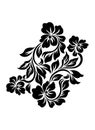 Vector silhouettes of abstract vintage flowers. Royalty Free Stock Photo