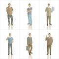 Vector silhouettes of business people color Royalty Free Stock Photo