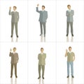 Vector silhouettes of business people color Royalty Free Stock Photo