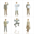 Vector silhouettes of business people color Royalty Free Stock Photo