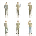 Vector silhouettes of business people color Royalty Free Stock Photo