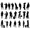 Vector silhouettes of business people. Royalty Free Stock Photo