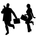 Vector silhouettes of business people. Royalty Free Stock Photo
