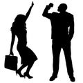 Vector silhouettes of business people. Royalty Free Stock Photo