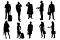 Vector silhouettes of business people. Royalty Free Stock Photo