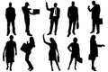 Vector silhouettes of business people.