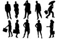 Vector silhouettes of business people. Royalty Free Stock Photo