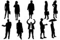 Vector silhouettes of business people. Royalty Free Stock Photo