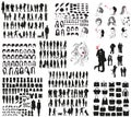 Vector silhouettes of clothes, men`s and women`s accessories Royalty Free Stock Photo