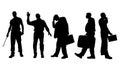 Vector silhouettes of different men. Royalty Free Stock Photo