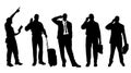 Vector silhouettes of different men. Royalty Free Stock Photo