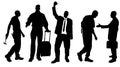 Vector silhouettes of different men. Royalty Free Stock Photo