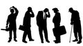 Vector silhouettes of different men. Royalty Free Stock Photo