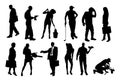 Vector silhouettes of different people. Royalty Free Stock Photo