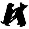 Vector silhouettes of dogs. Royalty Free Stock Photo