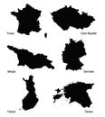 Vector silhouettes of Europe countries